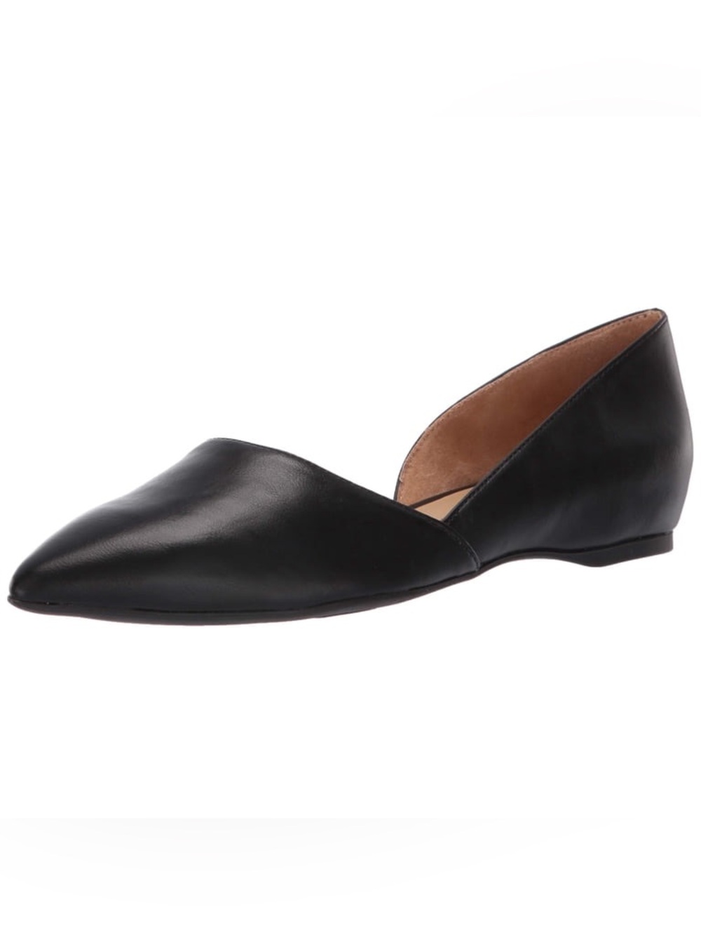Naturalizer Samantha Flats Slip On Leather Black, size 6.5
